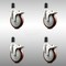 Service Caster 5 Inch 316SS Maroon Poly Swivel 1-5/8 Inch Expanding Stem Caster Set Lock Brake SCC-SS316TTLEX20S514-PPUB-MRN-158-4 - alternate 1